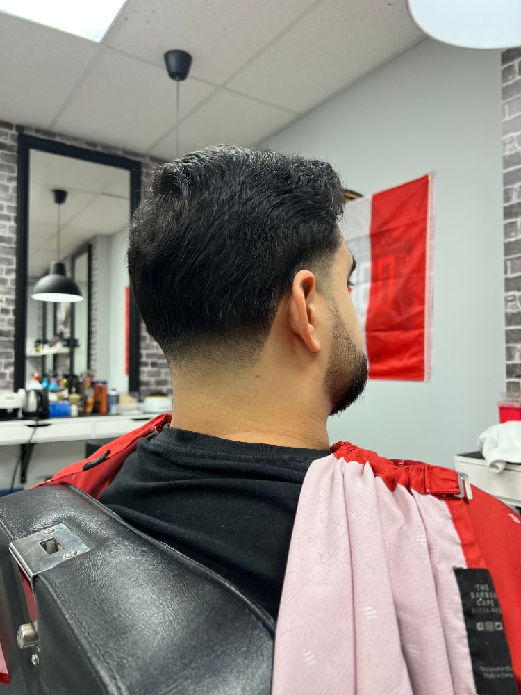 Short textured crop with a sharp fade